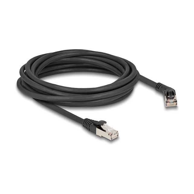 Kabllo për Rrjet DeLOCK 80499, RJ45 Mashkull 45° djathtas në RJ45 Mashkull, Cat.6A, S/FTP, 5 m - Zezë