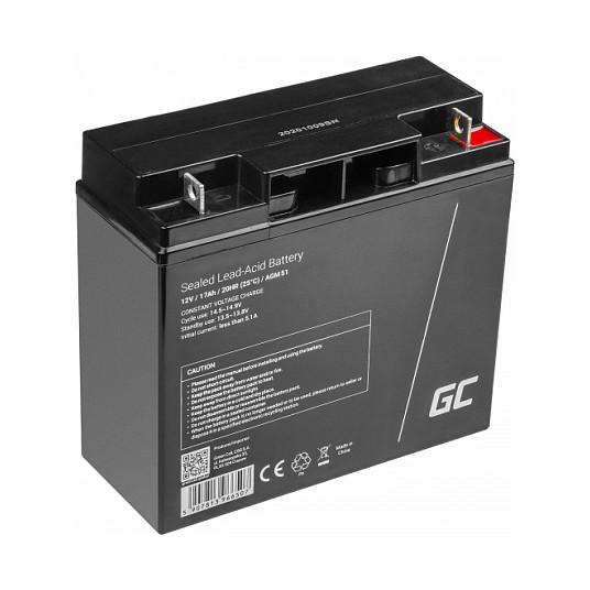 Bateri AGM Green Cell AGM51, 12 V, 17 Ah, VRLA, Pa Mirëmbajtje – Zezë - 3