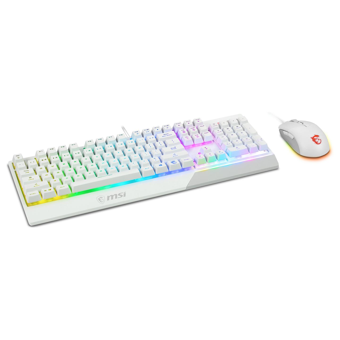 Set Gaming MSI VIGOR GK30 Combo, Wired, Full Size, RGB, QWERTZ Gjerman, 5000 DPI, 6 Butona - Bardhë - 3