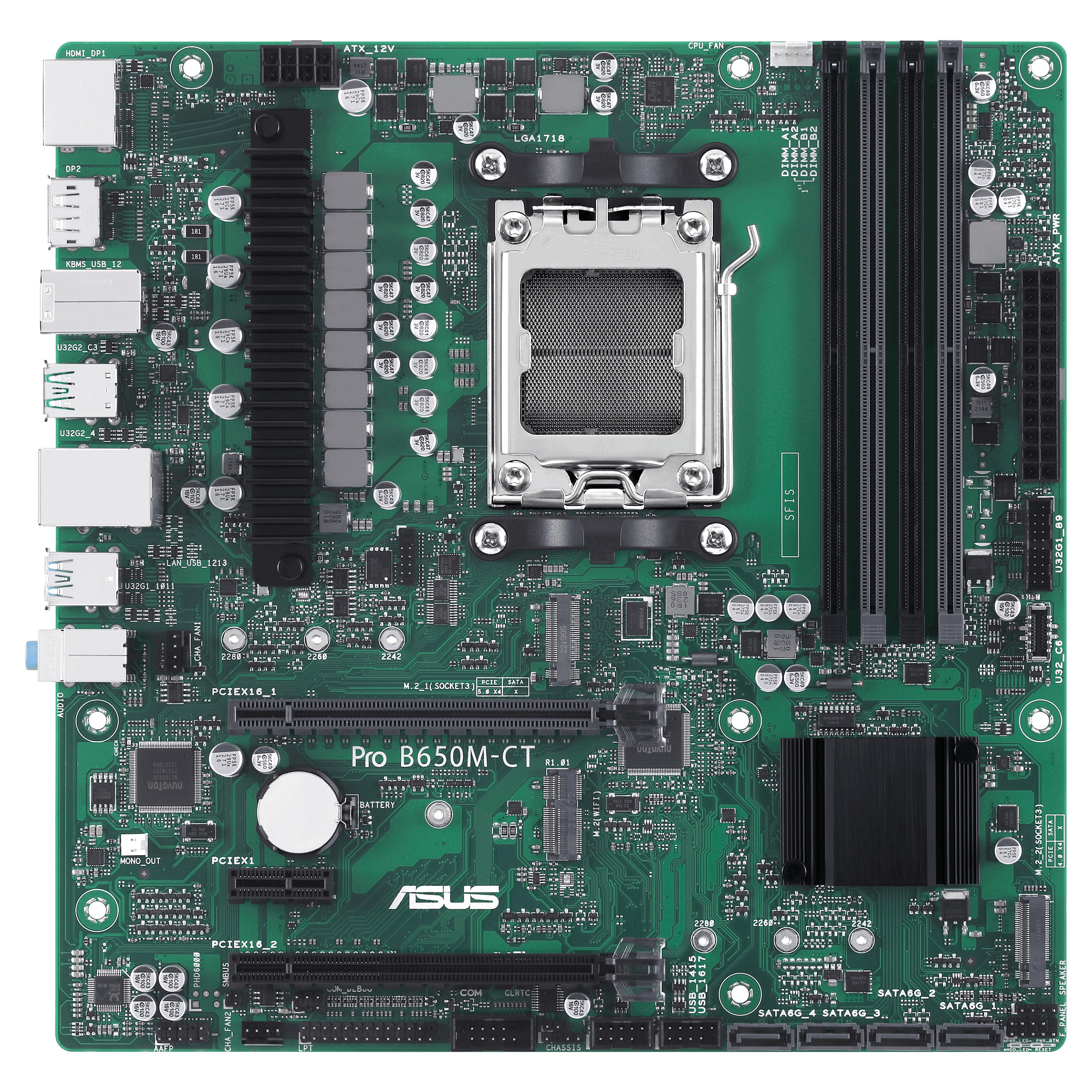 Pllakë Amë ASUS PRO B650M-CT-CSM / AMD AM5 / B650 / DDR5 / Micro-ATX / 2.5GbE LAN - 2