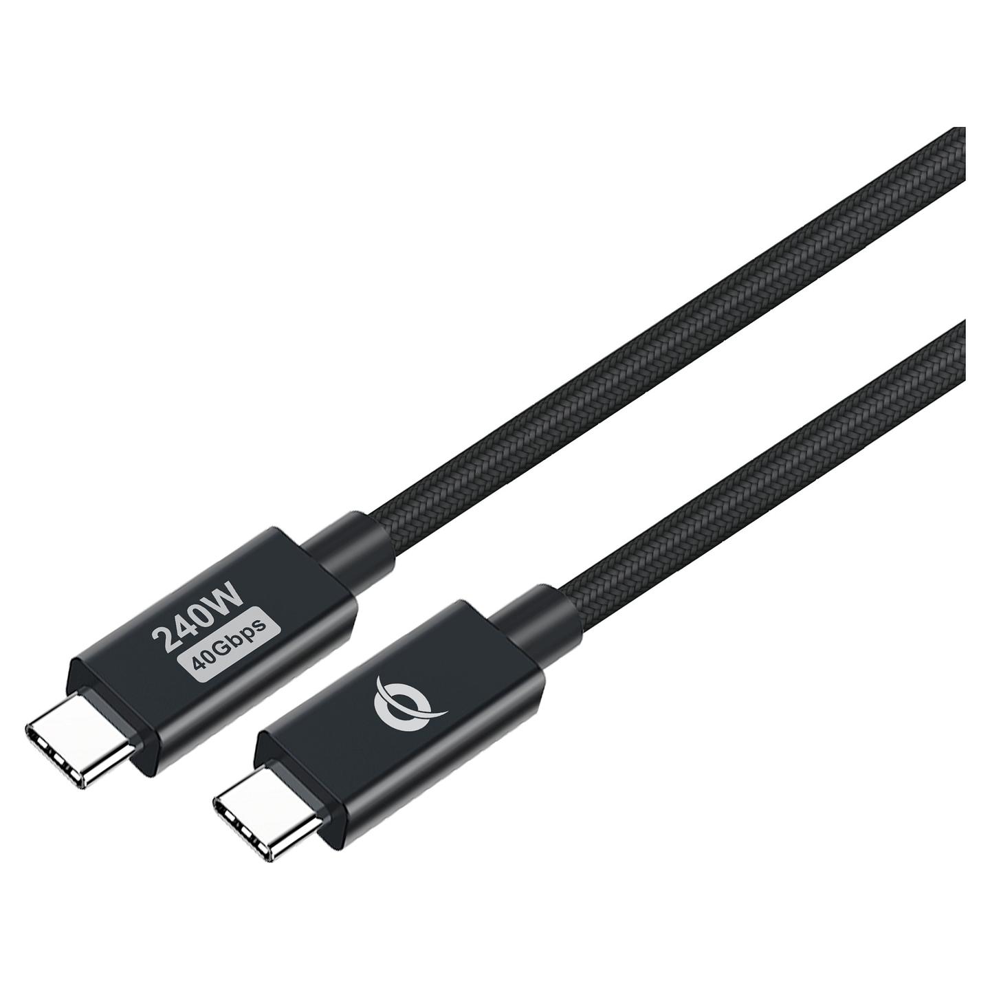 Kabllo USB Conceptronic ETTA04B20 / USB-C në USB-C / USB4 Gen 3x2 / 40 Gbit/s / PD 3.1 240W / E-Mark / 2m - Zezë