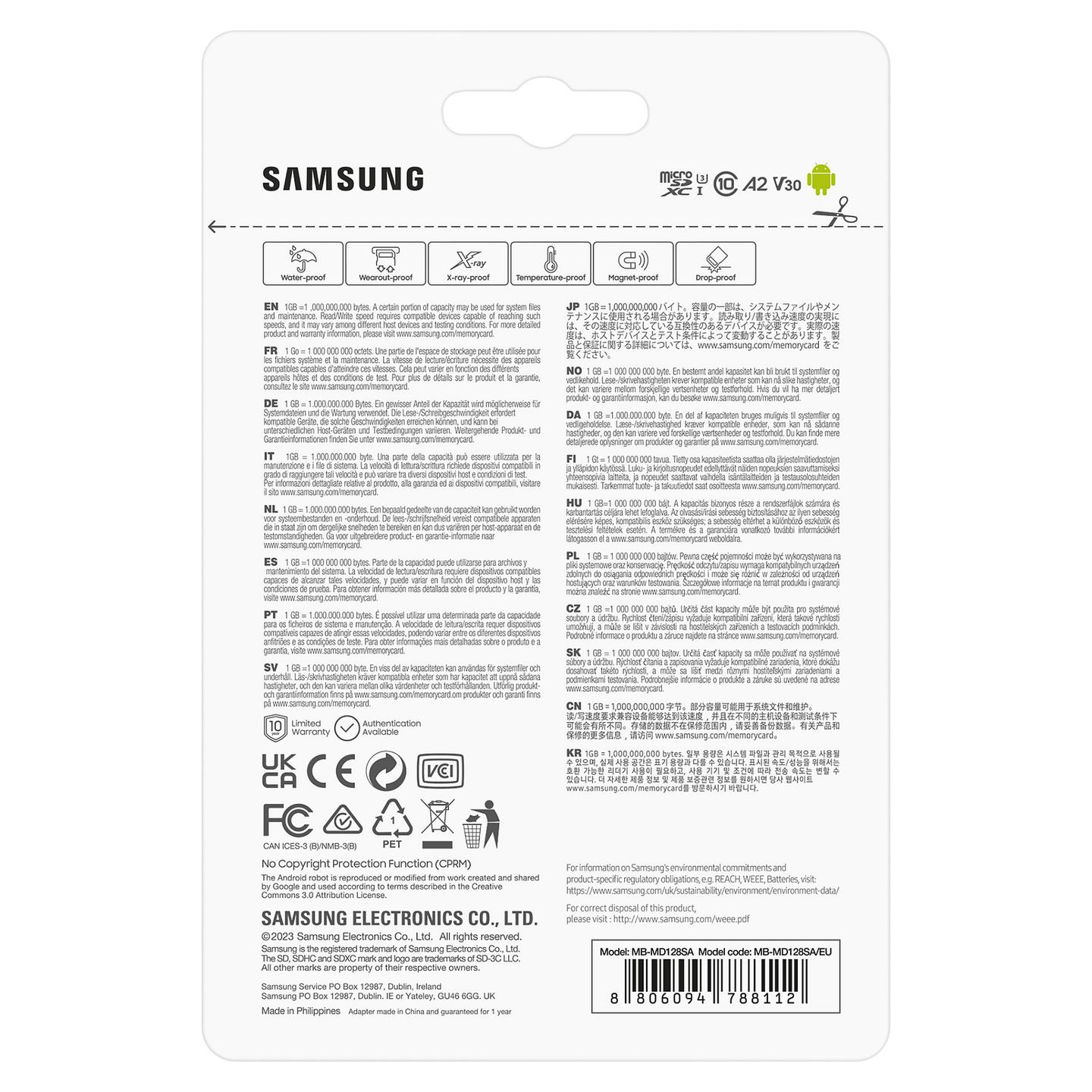 Kartë Memorie Samsung PRO Plus / 128GB / microSDXC / UHS-I / U3 / V30 / A2 / Class 10 / 180MB/s Lexim / 130MB/s Shkrim / me Adapter SD - Blu e errët - 9