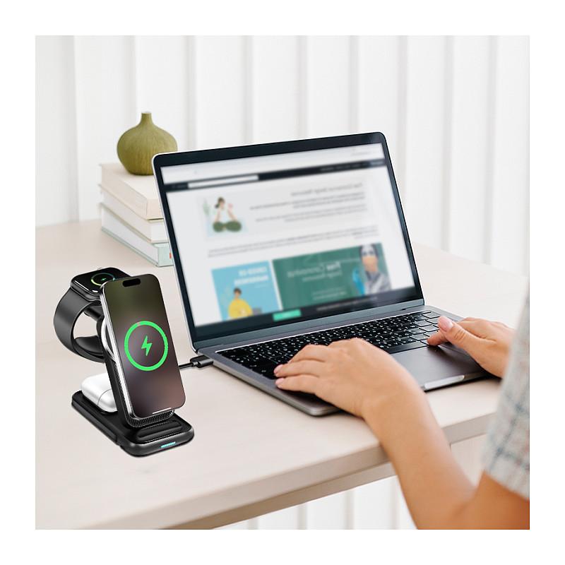 Adapter LogiLink PA0292 / Wireless / 15W / 4 në 1 / MagSafe – Zezë - 4