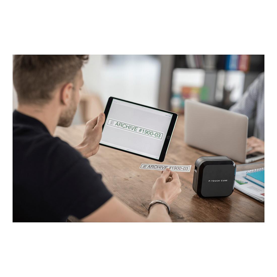 Printer Etiketash Brother P-touch CUBE Plus PT-P710BTH / Thermal Transfer / 180 × 360 DPI / Bluetooth & USB / 24 mm / 20 mm/sec - Bardhë - 6