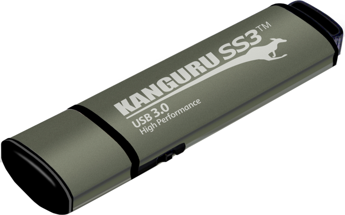USB Flash Drive iStorage Kanguru SS3 / 32GB / USB 3.0 / 400MB/s - Gjelbër - 2