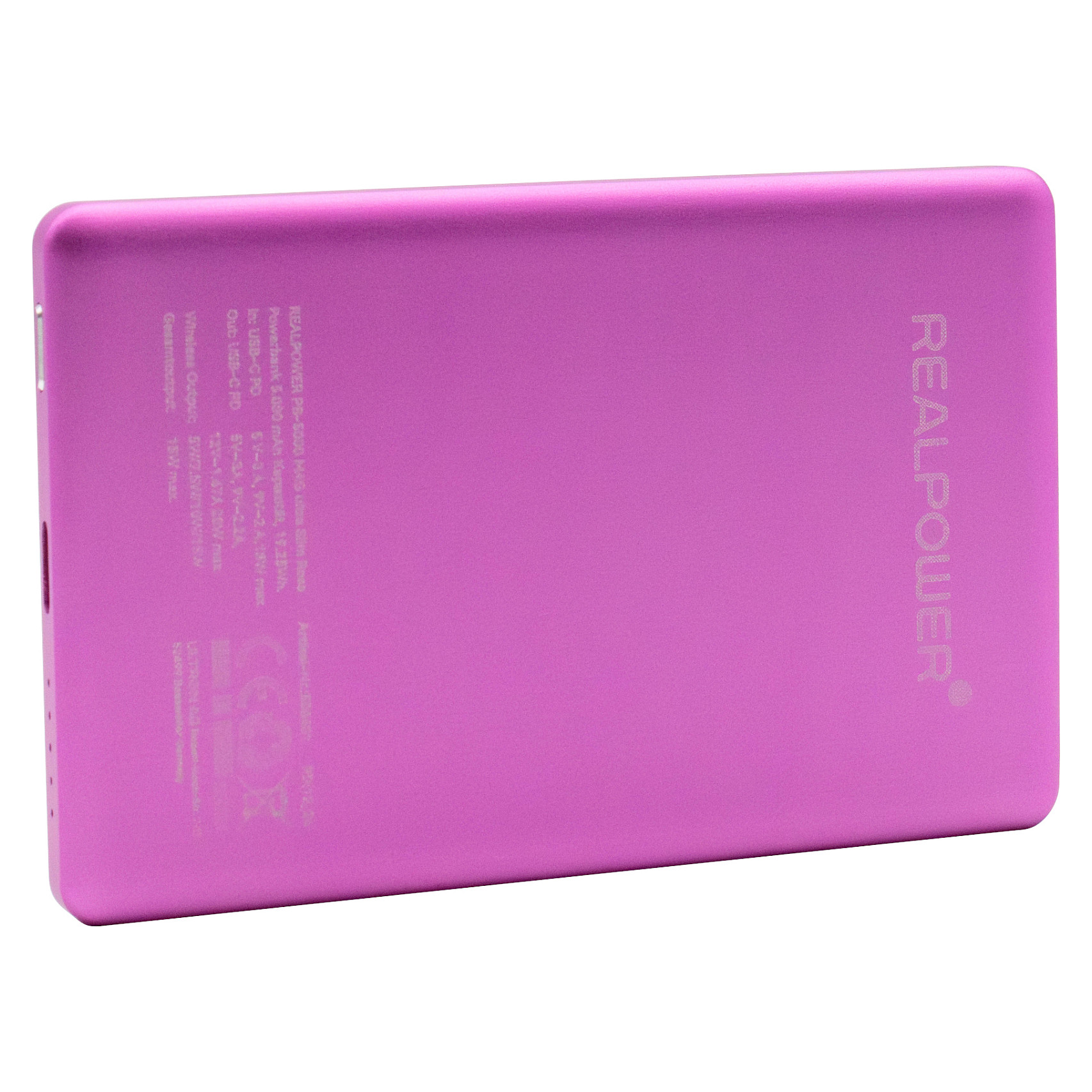 Powerbank RealPower PB-5000 MAG / 5000mAh / 20W / USB-C / Karikim Wireless – Rozë - 2