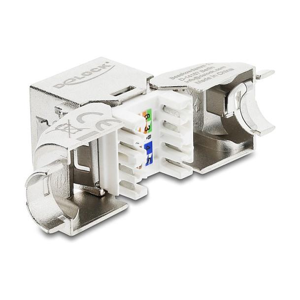 Modul Keystone për Kabllo Rrjeti DeLOCK 90801, Cat 6A, RJ-45 Femër në LSA, STP, 45°, Pa Vegla - Argjend - 2