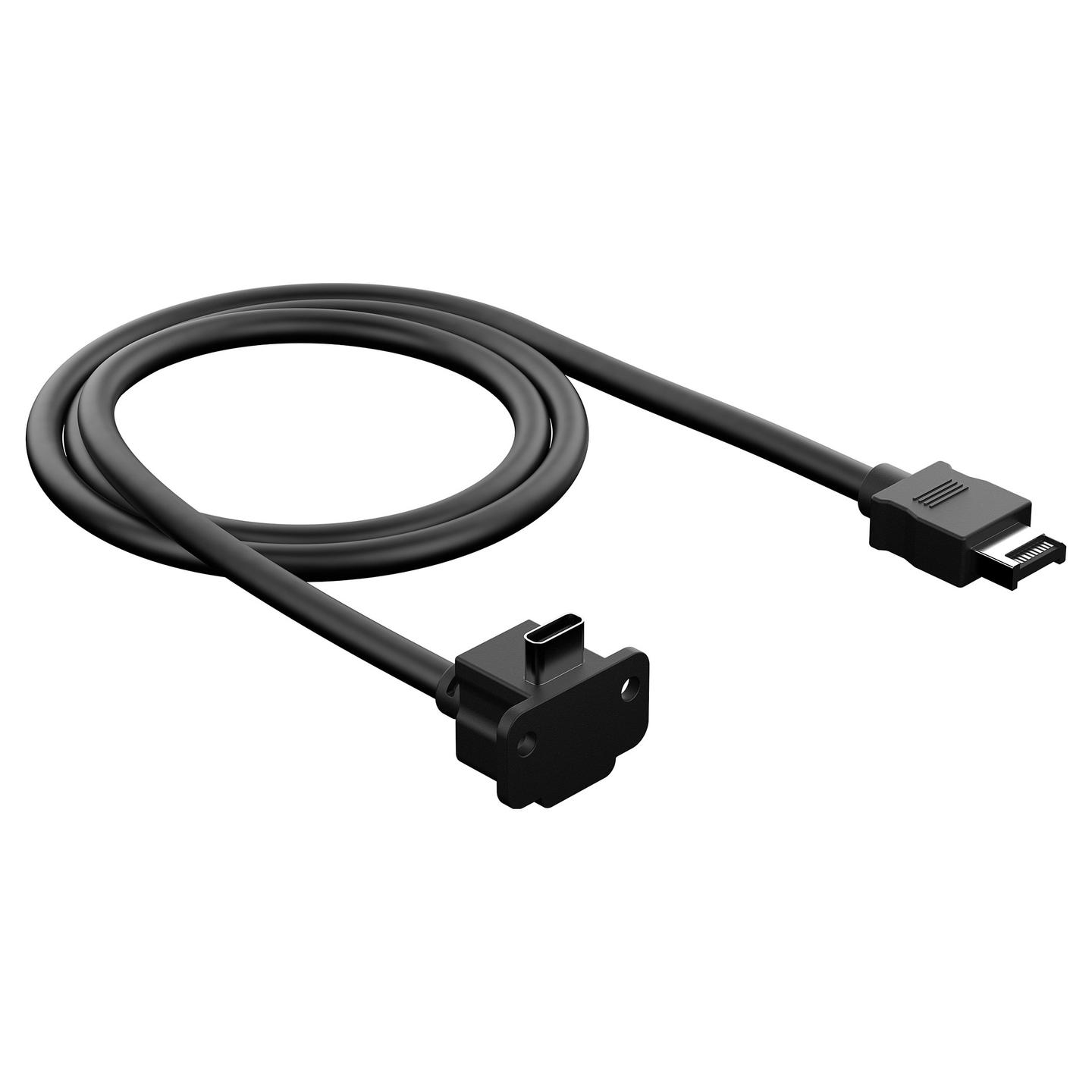 Kabllo USB Fractal Design Model E, USB-C 10Gbps, 1m, Këndore, për Panelin e Kasës - Zezë - 3