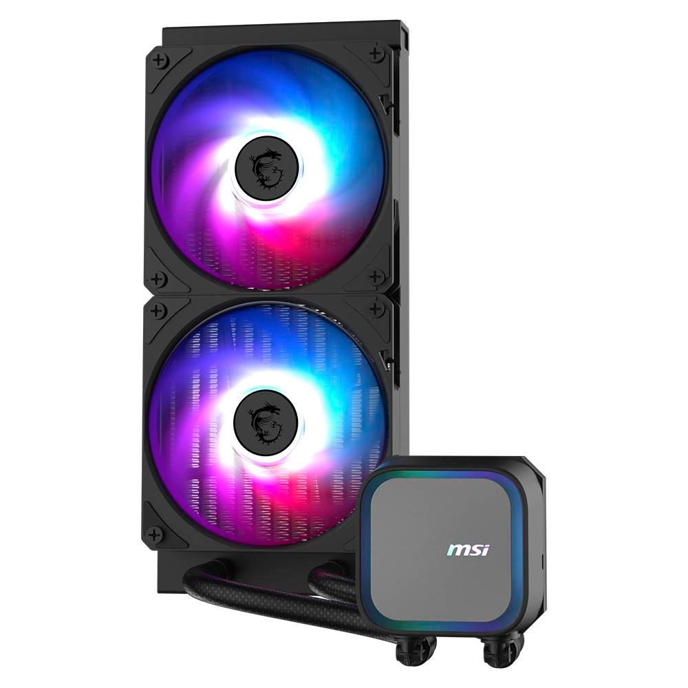 Ftohës për Procesor MSI MAG CORELIQUID A13 240 / AIO Liquid Cooler / 240mm Radiator / 2×120mm ARGB PWM Fans – Zezë - 2