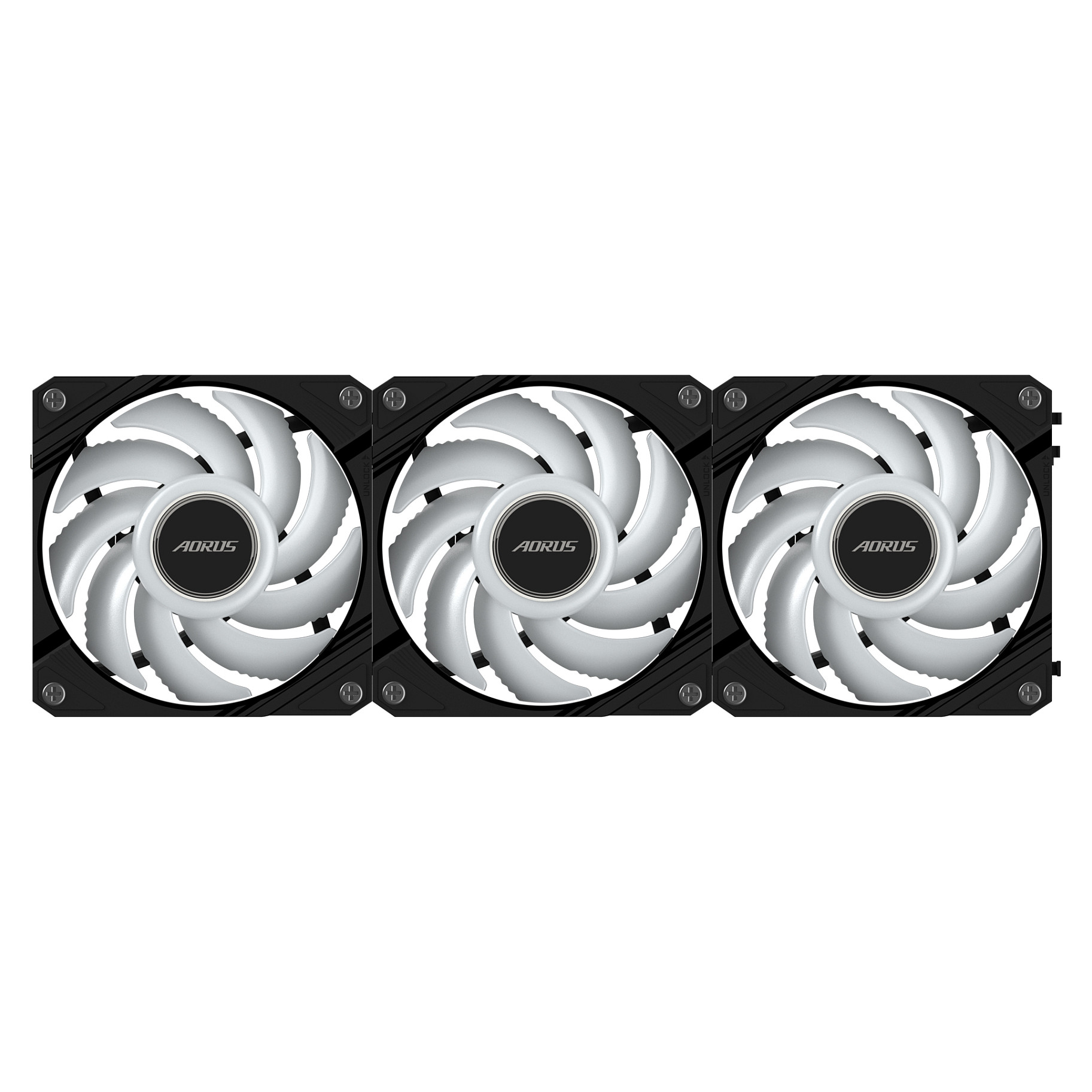 Ftohës për Kasë Gigabyte AORUS EZ CHAIN / 120mm / 600-2000 RPM / ARGB / PWM / 3-Pack – Zezë - 6
