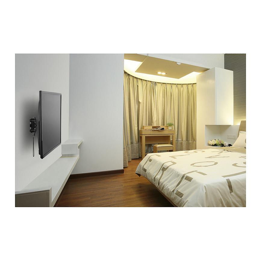 Mbajtëse Muri për TV Equip 650322 / 60"-100" / 100kg / Tilt / Curved / -15° deri +15° - Zezë - 8