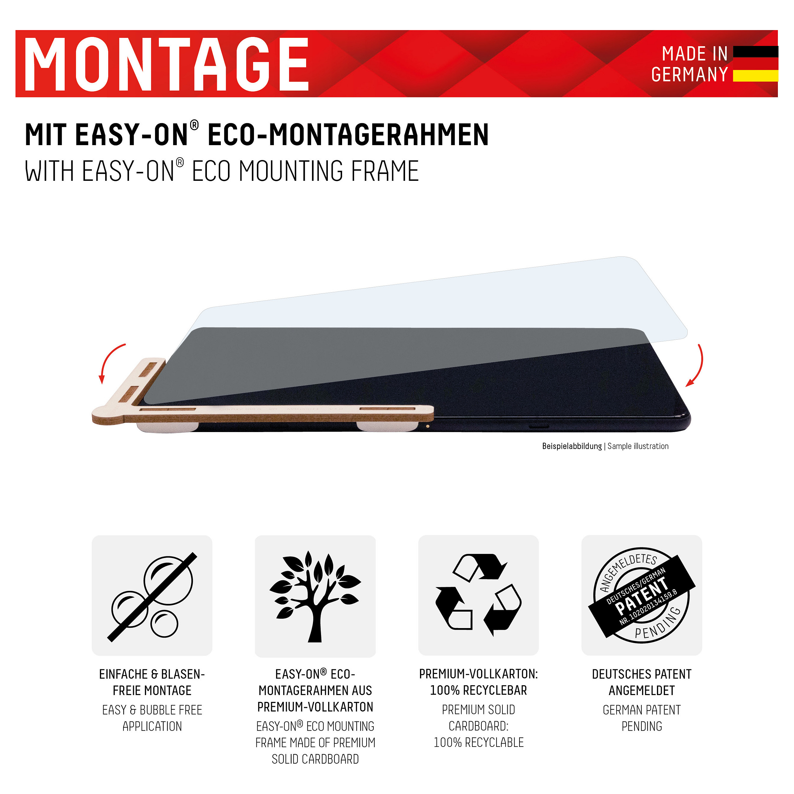 Mbrojtëse për ekran tablet DISPLEX 01534 / iPad Pro 11" (Gen 1–4) / iPad Air (Gen 4–5) / Xham Hybrid 9H - Transparent - 4
