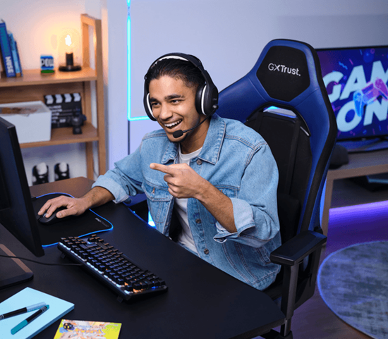 Karrige Gaming Trust GXT 714B Ruya / Tilt-Lock / 155-195cm / 3D Armrests / 150kg – Blu/Zezë - 5