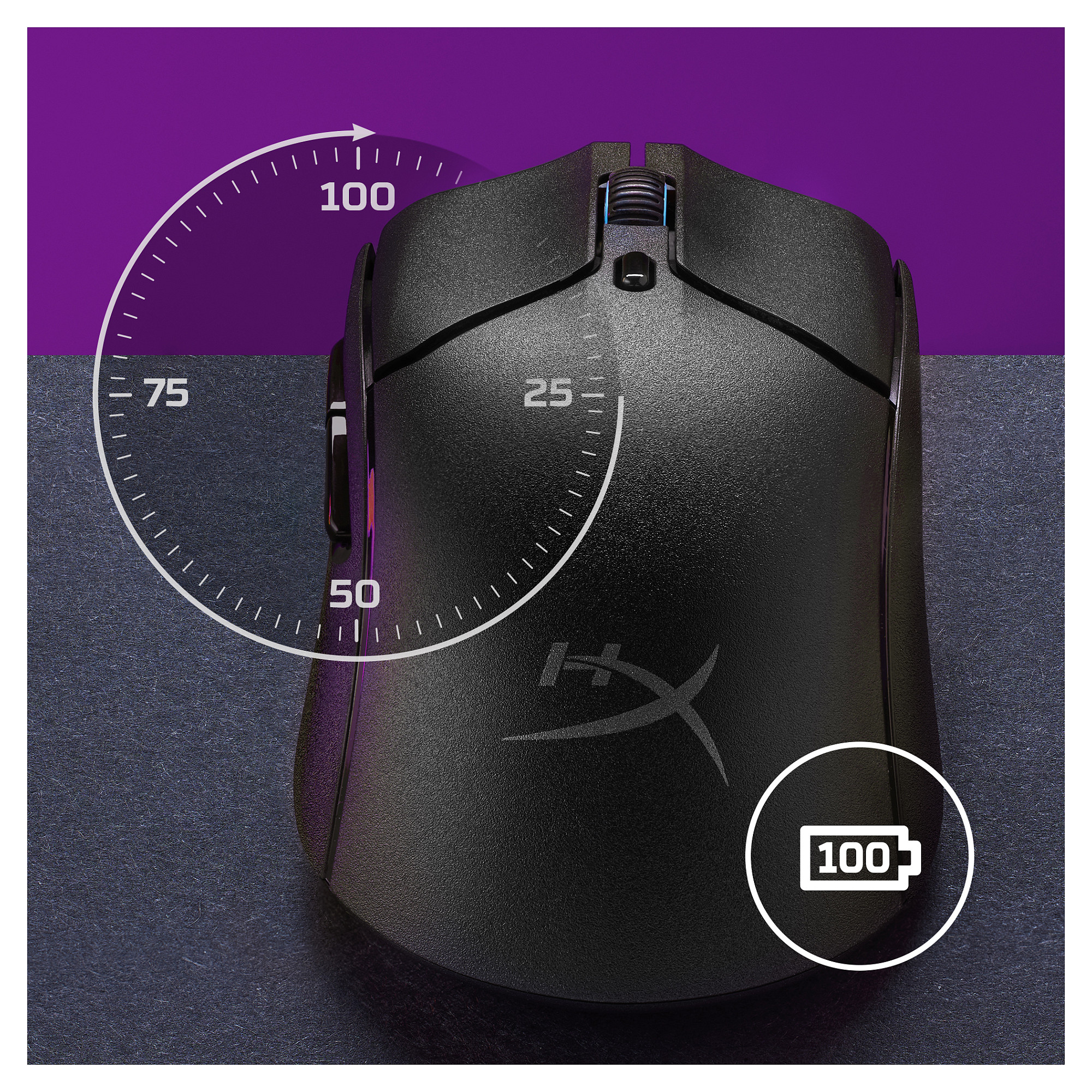 Maus Gaming HyperX Pulsefire Haste 2 / Wireless / HyperX 26K / 26.000 DPI / 1000Hz / RGB - Bardhë - 12