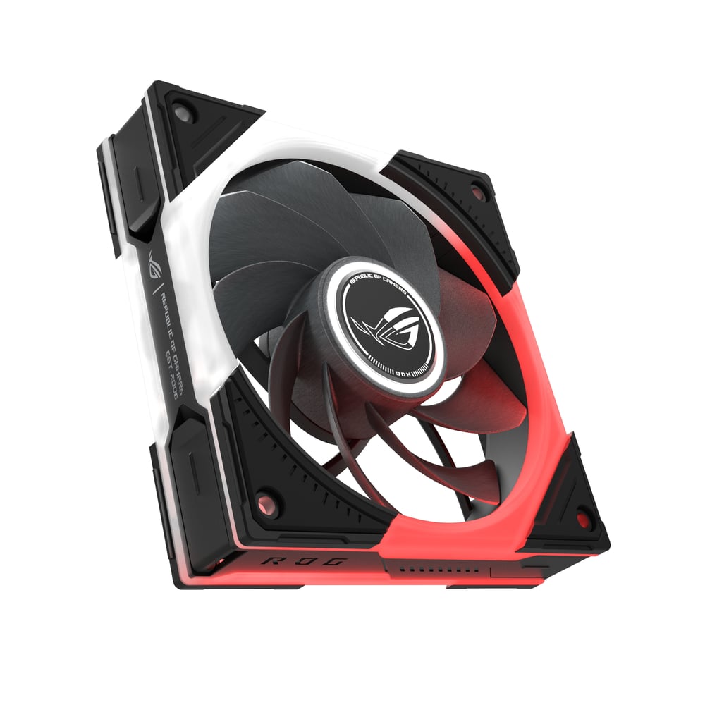 Ftohës për Kasë ASUS ROG Eurux GR120 ARGB Reverse / 120mm / 30mm / PWM / 2200 RPM / 70 CFM / ARGB / 3-Pack / ROG Hub – Zezë/Kuqe/Bardhë - 2