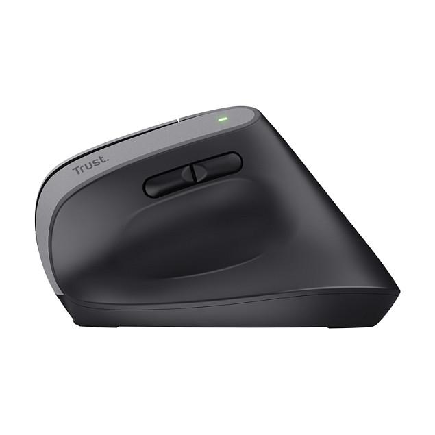 Maus pa Kabllo Trust Bayo+, Ergonomik Vertikal, Optik, 2400DPI, 6 Butona, 2.4GHz + Bluetooth - Zezë - 5