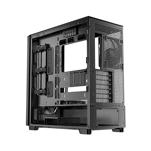 Kasë PC Antec FLUX / Midi Tower / E-ATX + ATX / 3x 120mm + 1x 140mm Fan / Tempered Glass + Wood - Zezë - 4