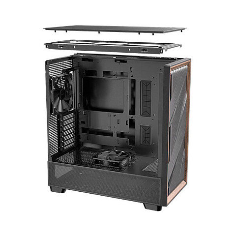 Kasë PC Antec FLUX / Midi Tower / E-ATX + ATX / 3x 120mm + 1x 140mm Fan / Tempered Glass + Wood - Zezë - 19