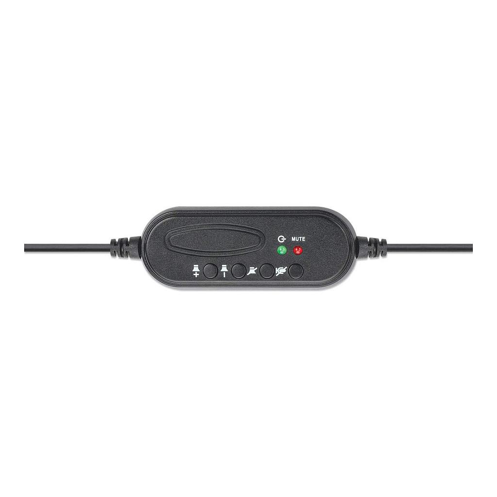 Kufje me kabllo Manhattan 179874 Mono / USB-A / Over-Ear - Zezë - 7