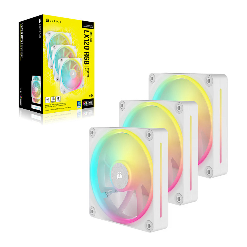 Ftohës për Kasë Corsair RS120-R / 120mm / 400-2400 RPM / ARGB / PWM / 3-Pack – Bardhë - 5