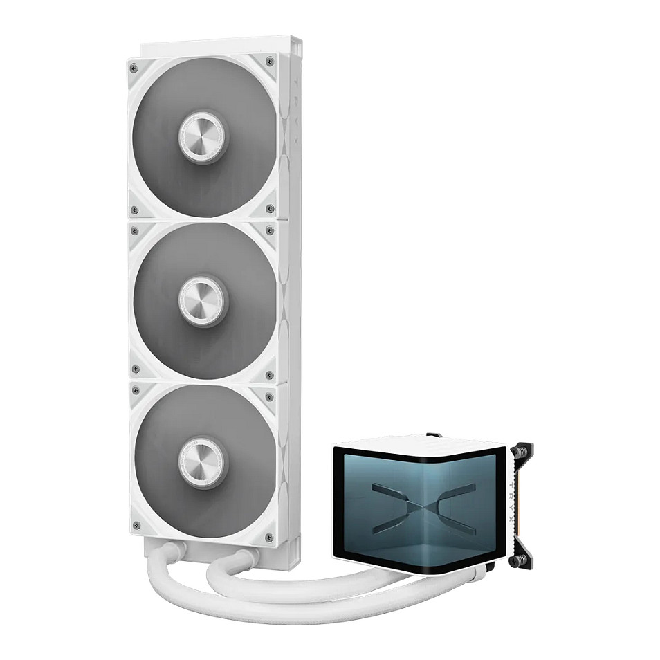 Ftohës për Procesor TRYX PANORAMA 360 / AIO / 360mm / 3×120mm Fan / 3D AMOLED / 320W TDP / AM4/AM5 / LGA1700/1851 – Bardhë - 3