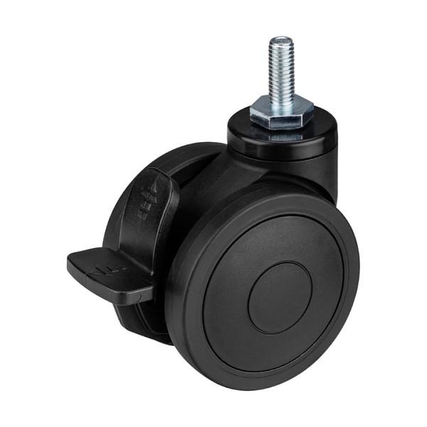 Rrota për Karrige Cockpit OPLITE GTR S8 / GTR S8 Elite / Set 8 copë / 4 me Frenë / 4 pa Frenë / 360° / M8 / 63 mm – Zezë - 4