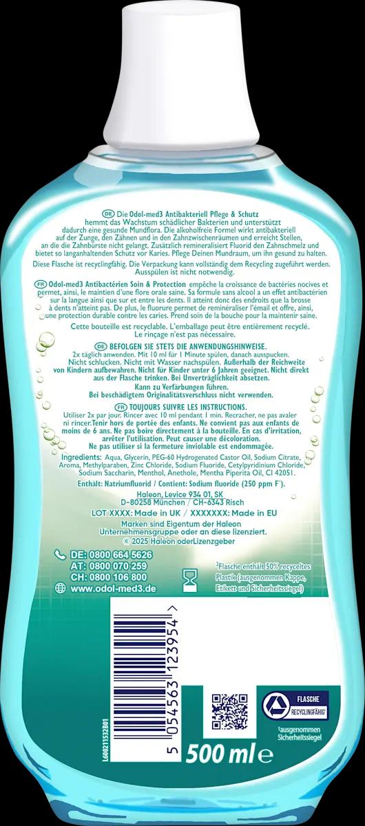 Shpëlarës për Gojë Odol-med3 Antibakteriell Pflege & Schutz / 24H Mbrojtje / Me Fluorid / Pa Alkool / 500 ml - 2