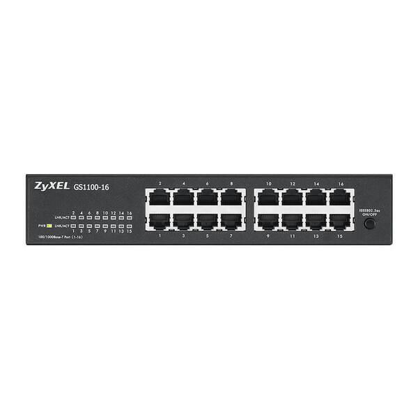 Switch Zyxel GS1100-16EP, 16x Gigabit Ethernet RJ45 PoE+, PoE 135W, 32Gbps - Zezë - 3