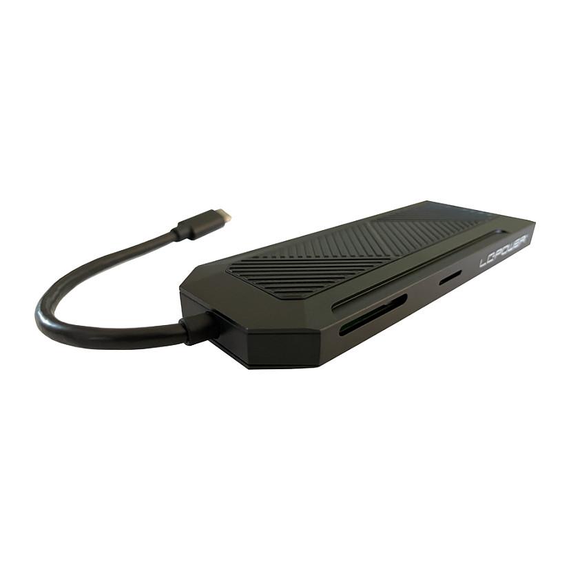 Hub USB-C LC-Power LC-HUB-C-MULTI-6-RGB, 3x USB-A, HDMI, Ethernet, SD/microSD, PD 100W - Zezë - 6