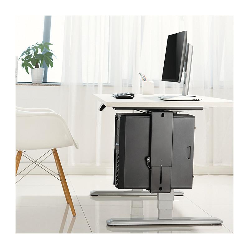 Mbajtëse për CPU LogiLink , e rregullueshme , nën tavolinë , me shinë rrëshqitëse , Easy-Locking , 360° , deri 10kg - Zezë - 6