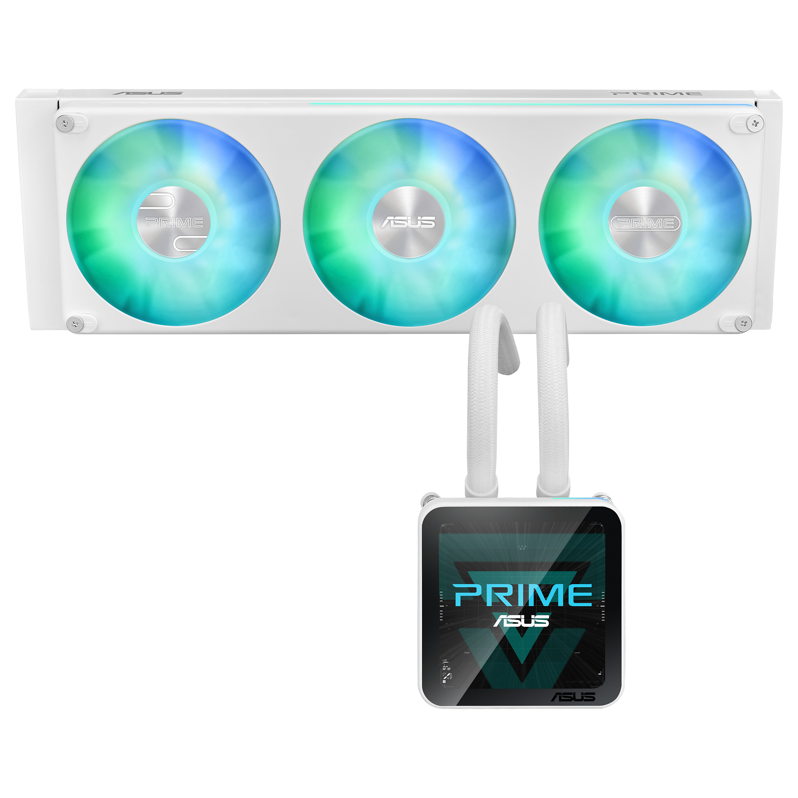 Ftohës për Procesor ASUS Prime SLC II 360 ARGB LCD / AIO / 360mm / 3×120mm PWM Fan / ARGB / 3.95" IPS LCD / AM4/AM5 / LGA1700/1851 – Bardhë - 9