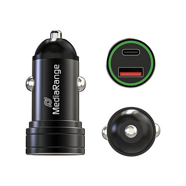 Adapter Telefoni për Veturë MediaRange MRMA120 / 30W / USB-A / USB-C / QC 3.0 / PD 3.0 - Zezë - 3
