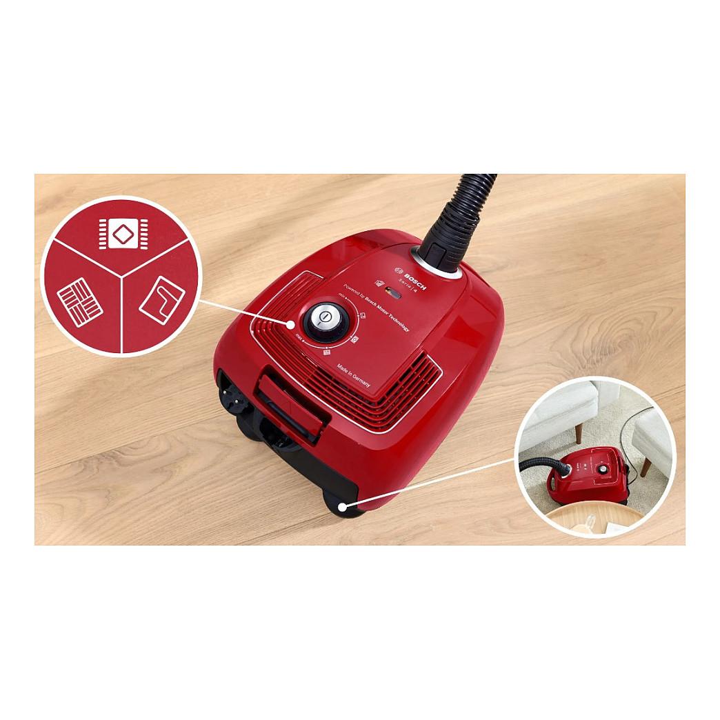 Fshesë me Vakum Bosch Serie 4 BGD38RD1H / 600W / 4L / 10m - Kuqe/Zezë - 5