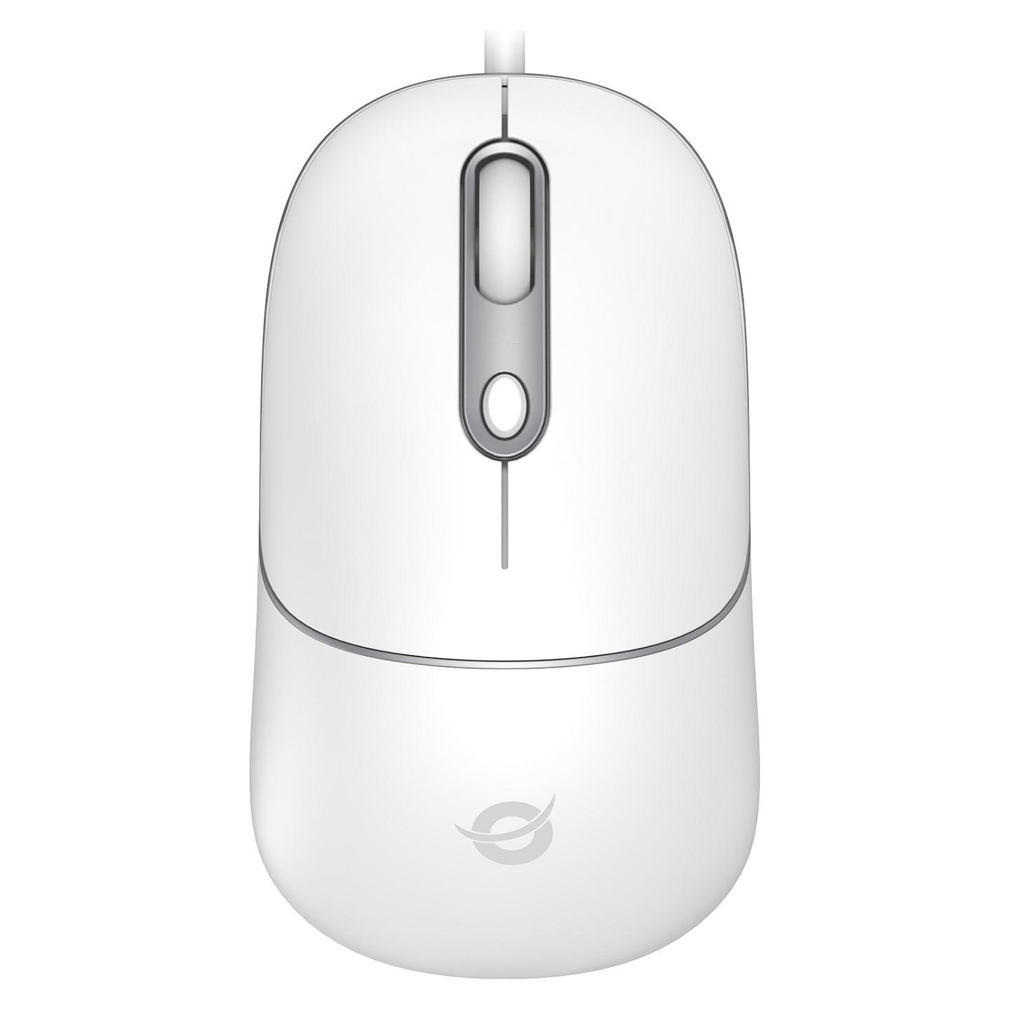 Maus me kabllo Conceptronic REGAS02W, USB-C, Optik, 800–2400 DPI, 4 Butona, Klikime të Heshtura, 1.5 m – Bardhë - 4