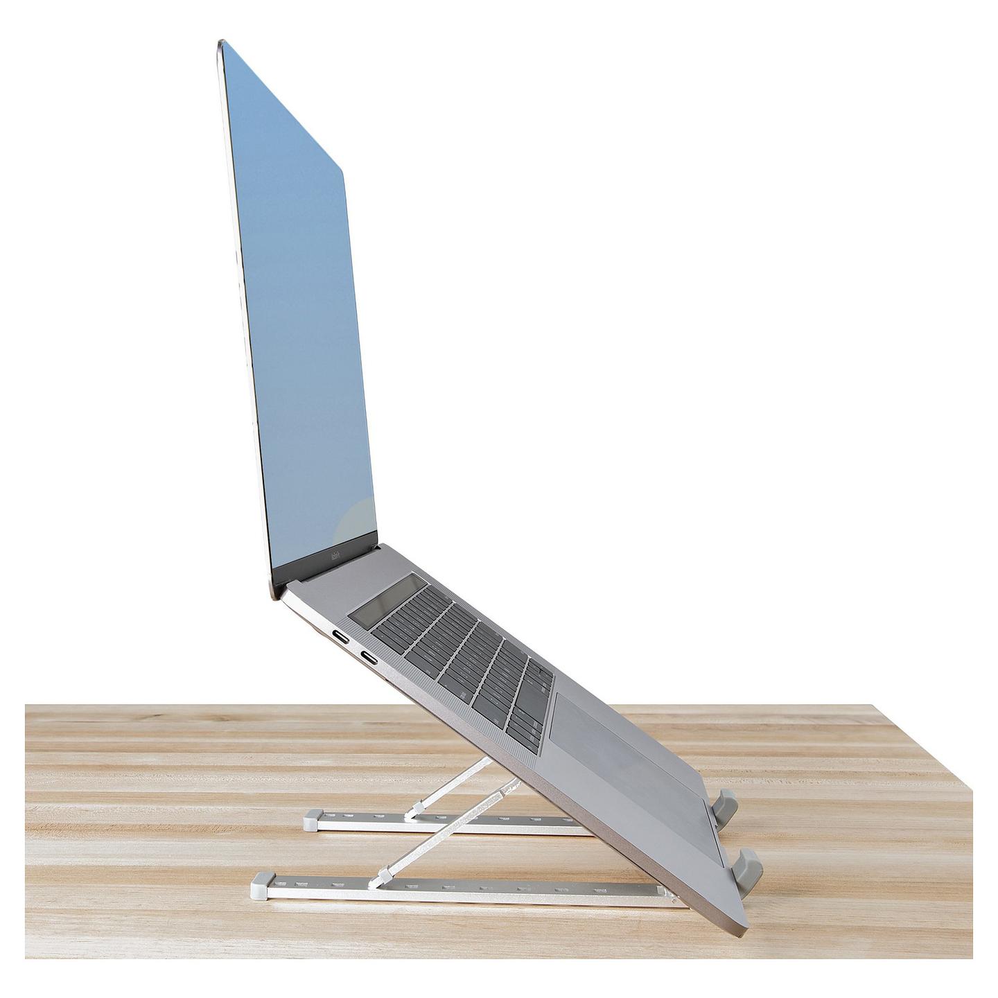 Mbajtës për Laptop StarTech.com LAPTOP-RISER-BAR, deri 15.6", 10kg, 9 Nivele, 15°–84°, i Palosshëm, Alumini - Argjend - 12