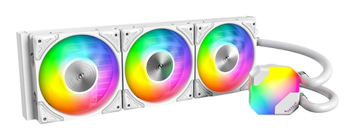 Ftohës me ujë për procesor Montech HyperFlow ARGB 360 / 360mm / 3x 120mm ARGB Fan / 600-2200 RPM – Bardhë - 2