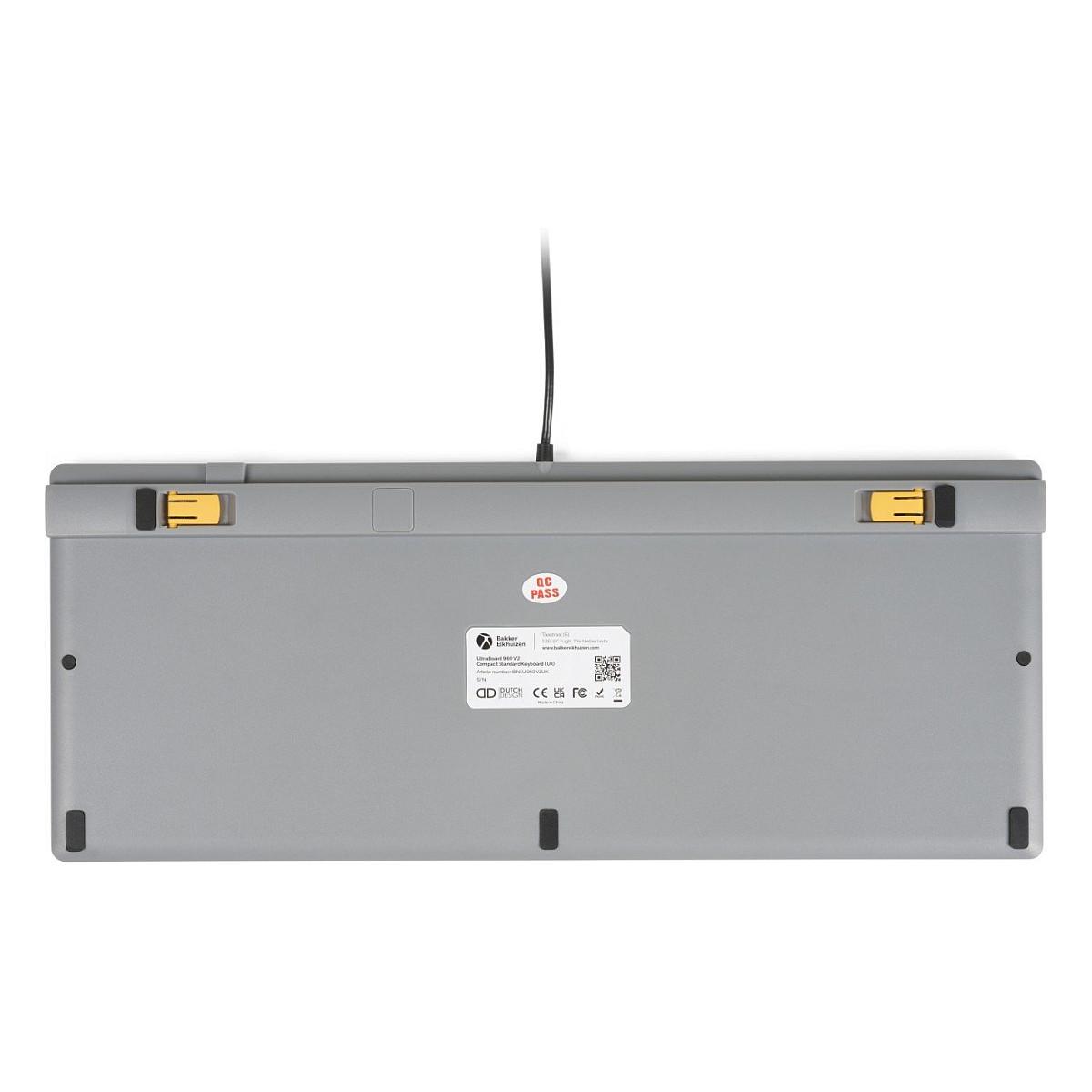 Tastierë me kabllo BakkerElkhuizen UltraBoard 960 V2 Compact Standard / US QWERTY / Scissor / 100% / USB - Gri - 6
