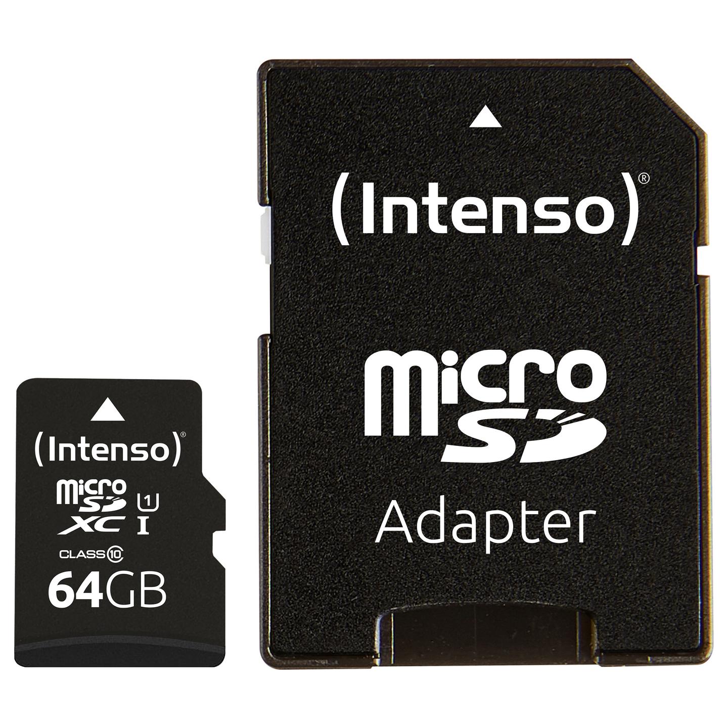 Kartë Memorie SD Intenso 3423490 / 64GB / microSDXC / UHS-I U1 / 90MB/s Read 45MB/s Write - Zezë - 3