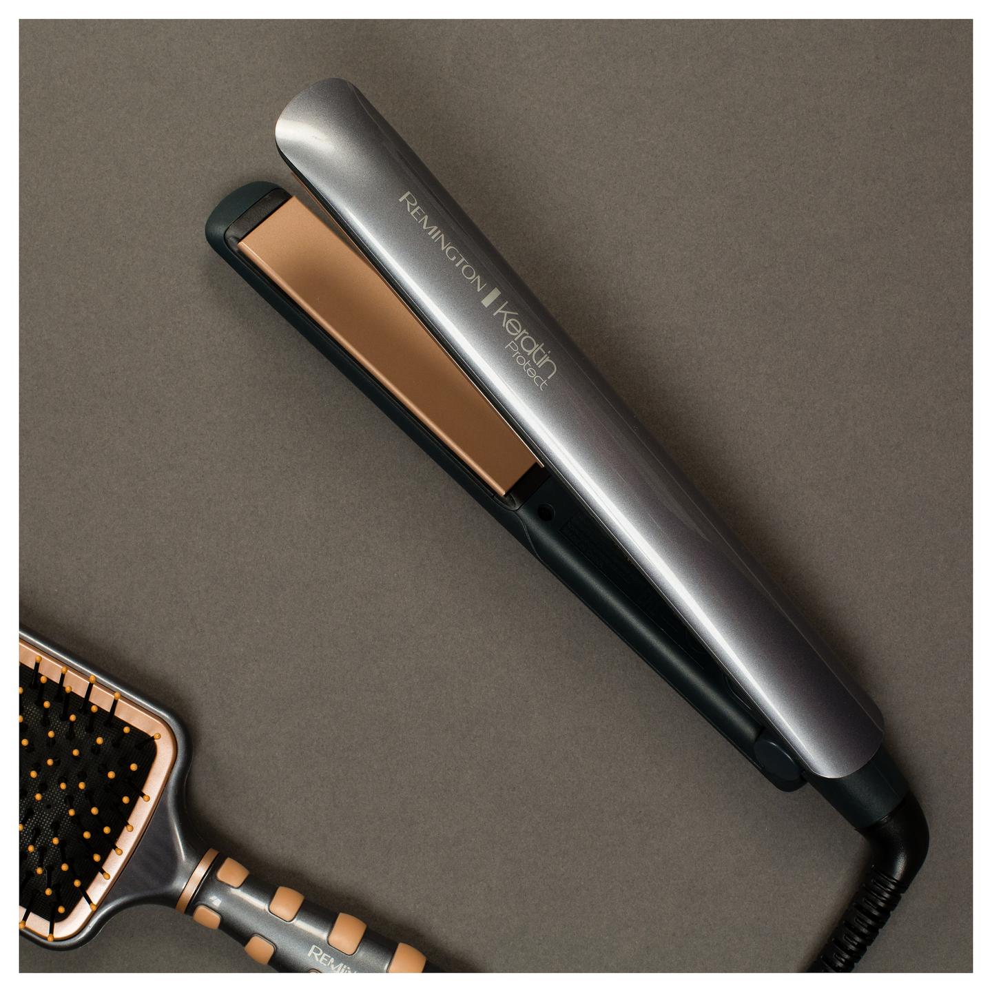 Drejtuese për Flokë Remington Keratin Protect S8598 / Sensor Inteligjent / 5 Temperatura / 150–230°C – Gri/Rozë - 7