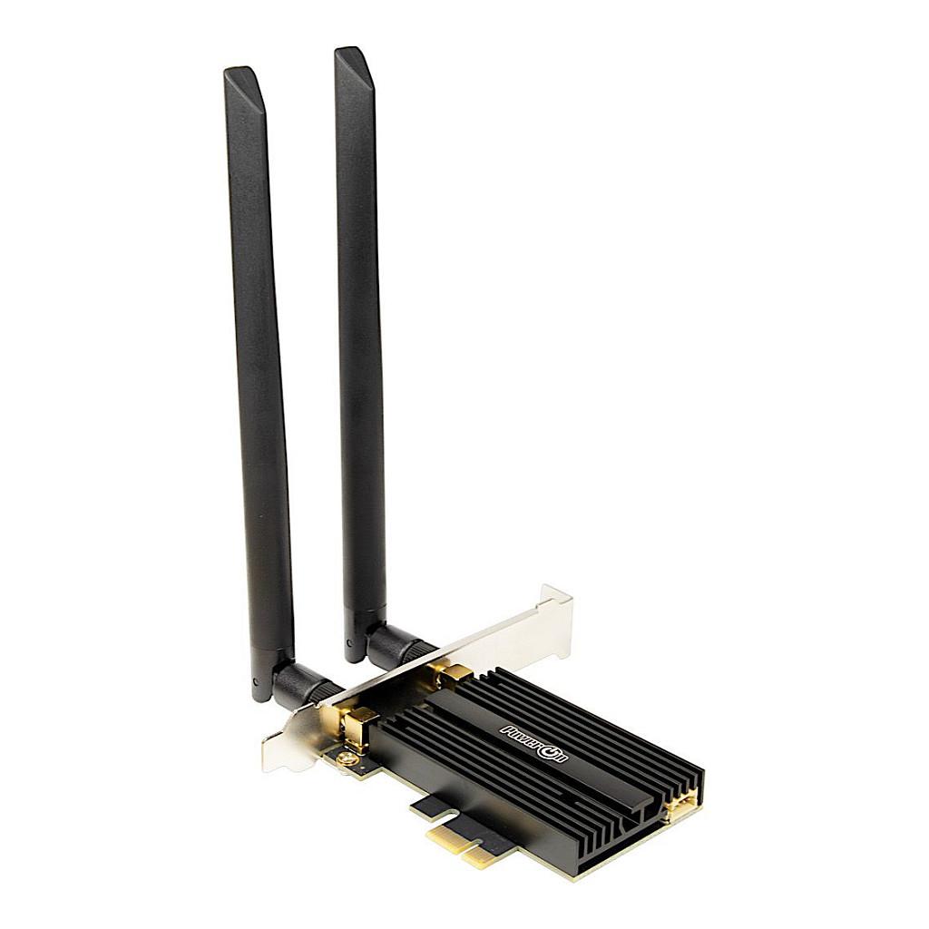 Karta të Rrjetit Inter-Tech DMG-36, PCI Express 2.0 x1, Tri-Band 2.4GHz + 5GHz + 6GHz, 5400Mbps, Wi-Fi 6E, Bluetooth 5.2, Intel AX210, 2x Antenë 6dBi, Low Profile - 2