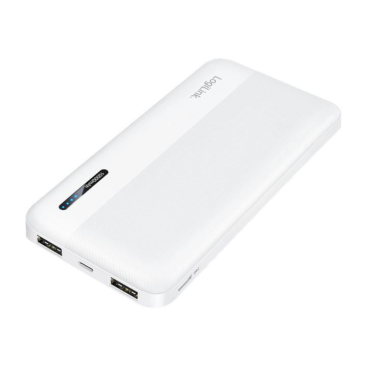 Powerbank LogiLink PA0338WRF / 10.000mAh / 12W / 2x USB-A + USB-C / Li-Po - Bardhë - 2
