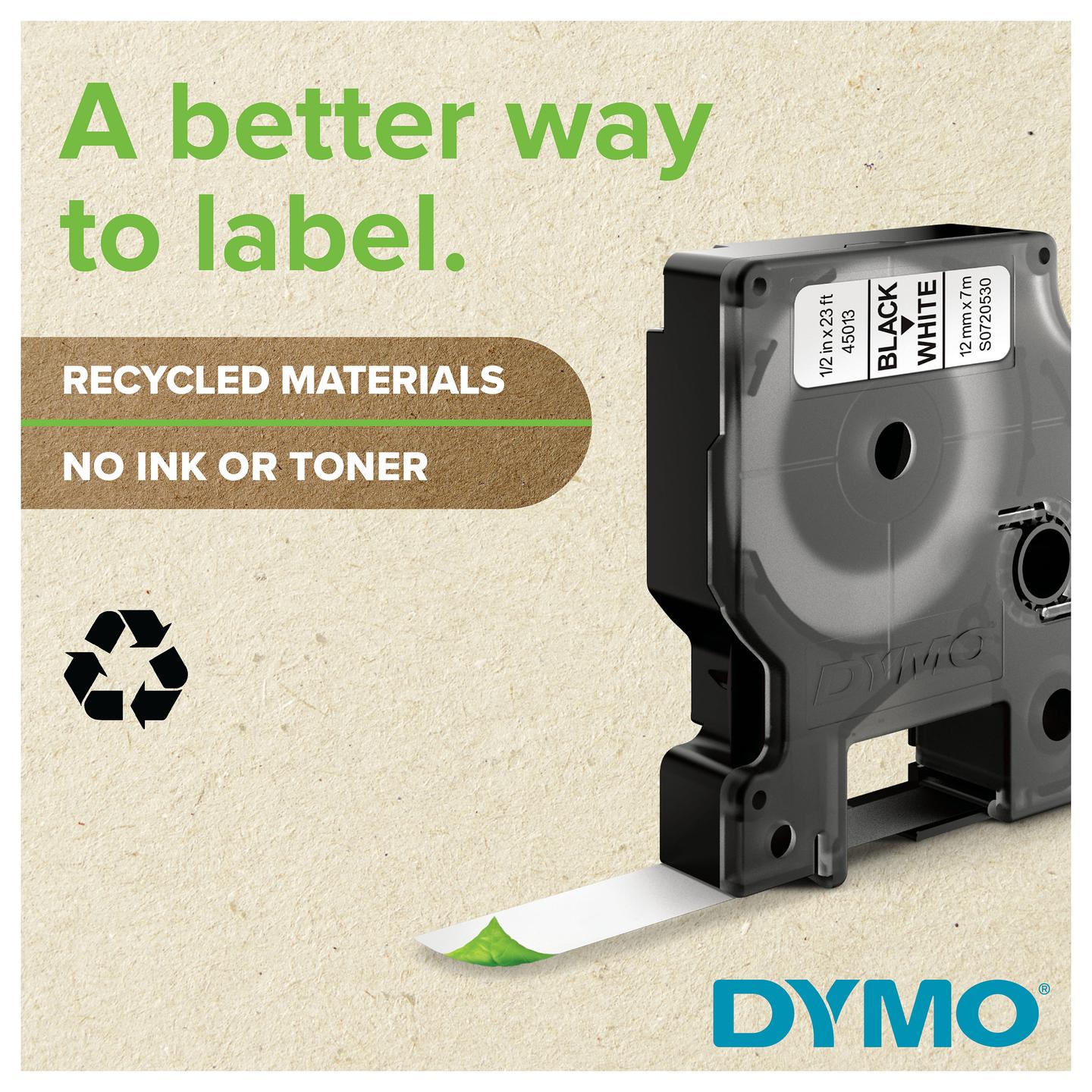 Shirit për Printer DYMO D1 / 12 mm à 7 m - Zezë mbi Verdhë - 16