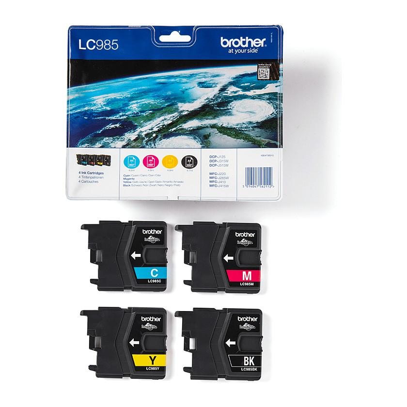 INK Brother LC-985 Value Pack (BK/C/M/Y) Set me katër kaseta boje - Zezë, Blu, Rozë, Verdhë - 4