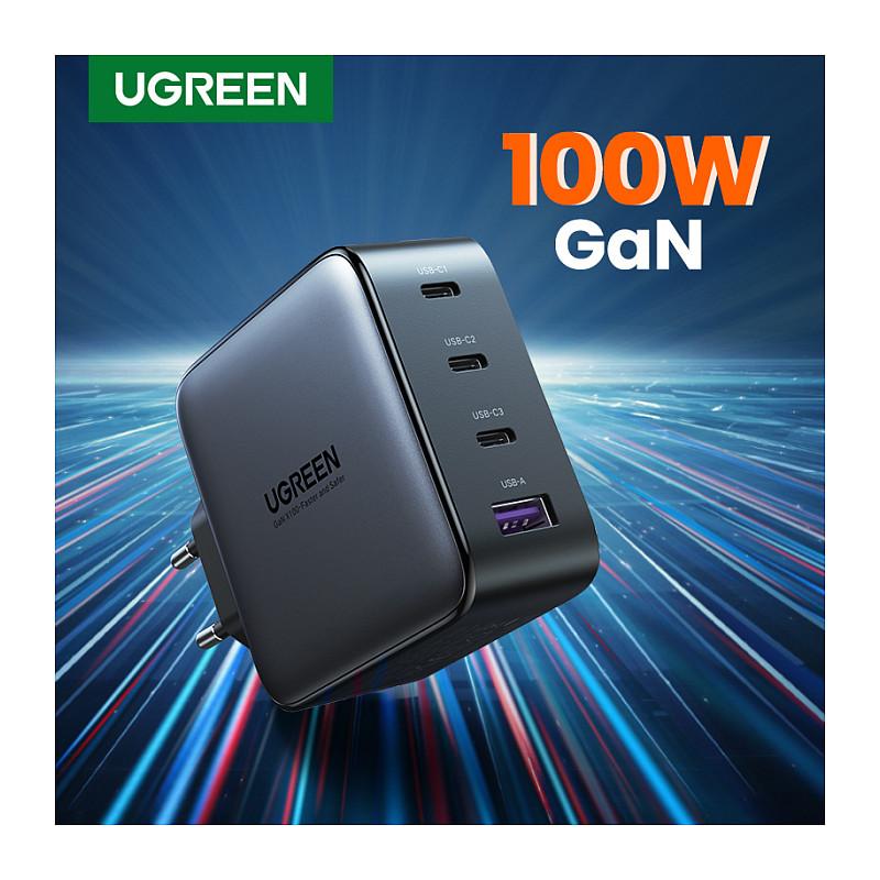 Adapter UGREEN Nexode CD226 / 40747 / 100W / 3x USB-C / USB-A / GaN / PD 3.0 / PPS - Zezë - 9