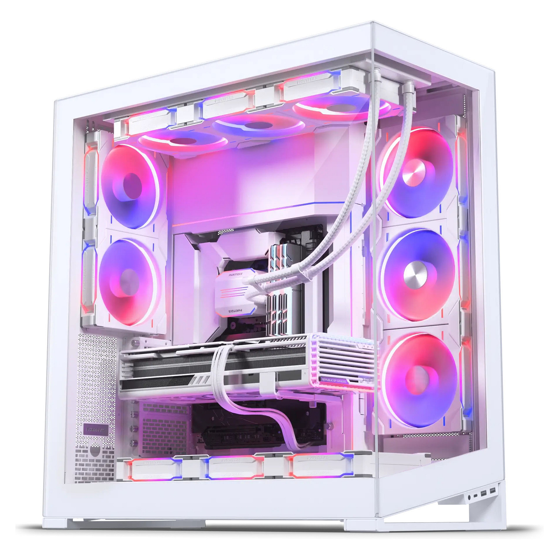 Kasë Phanteks NV9 MKII / Full Tower / E-ATX / D-RGB / Tempered Glass - Bardhë - 7