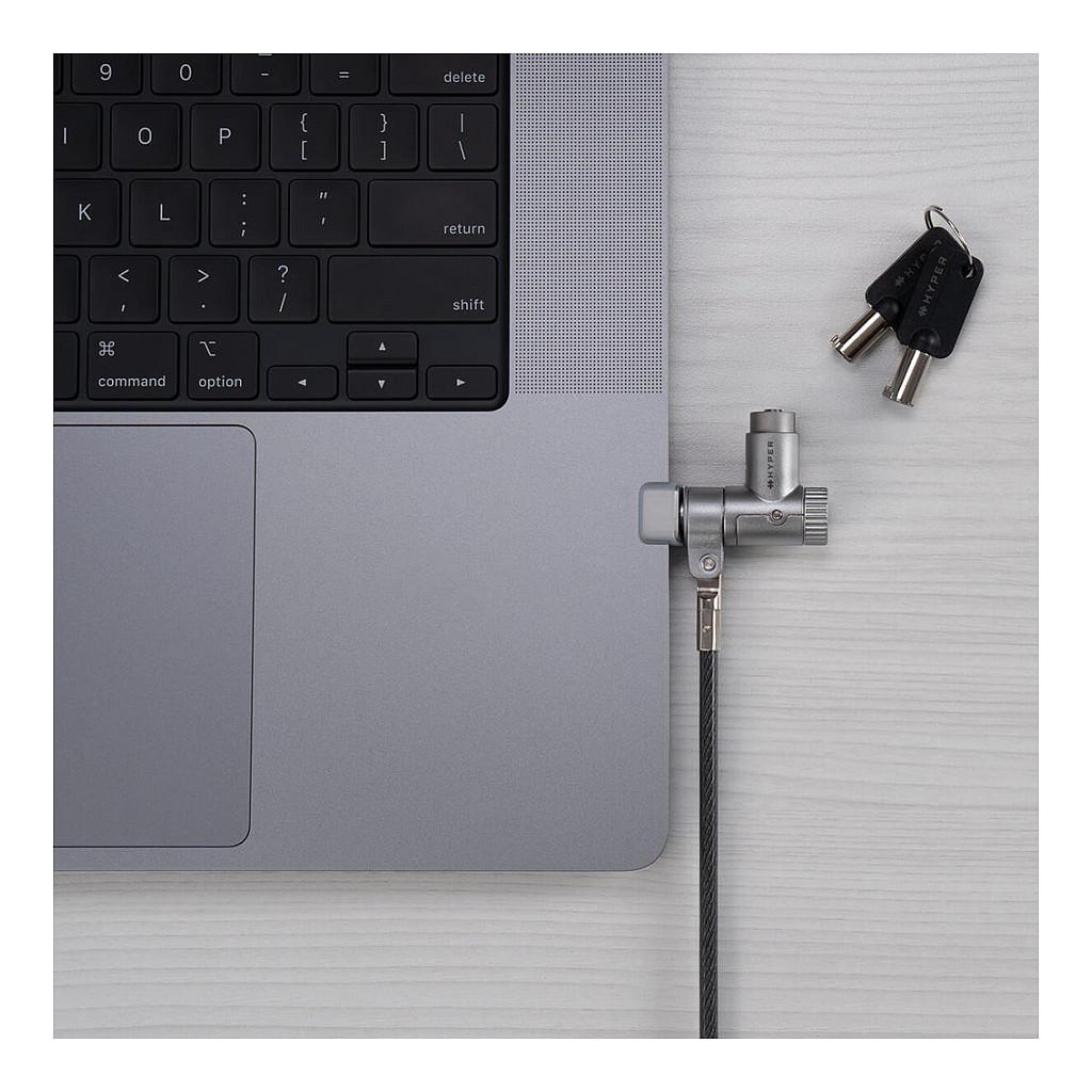 Bravë Sigurie për Laptop Targus HyperShield HS5910GL, MacBook Pro 14"/16", Kabllo 1.8m, Me Çelës - Argjend - 6