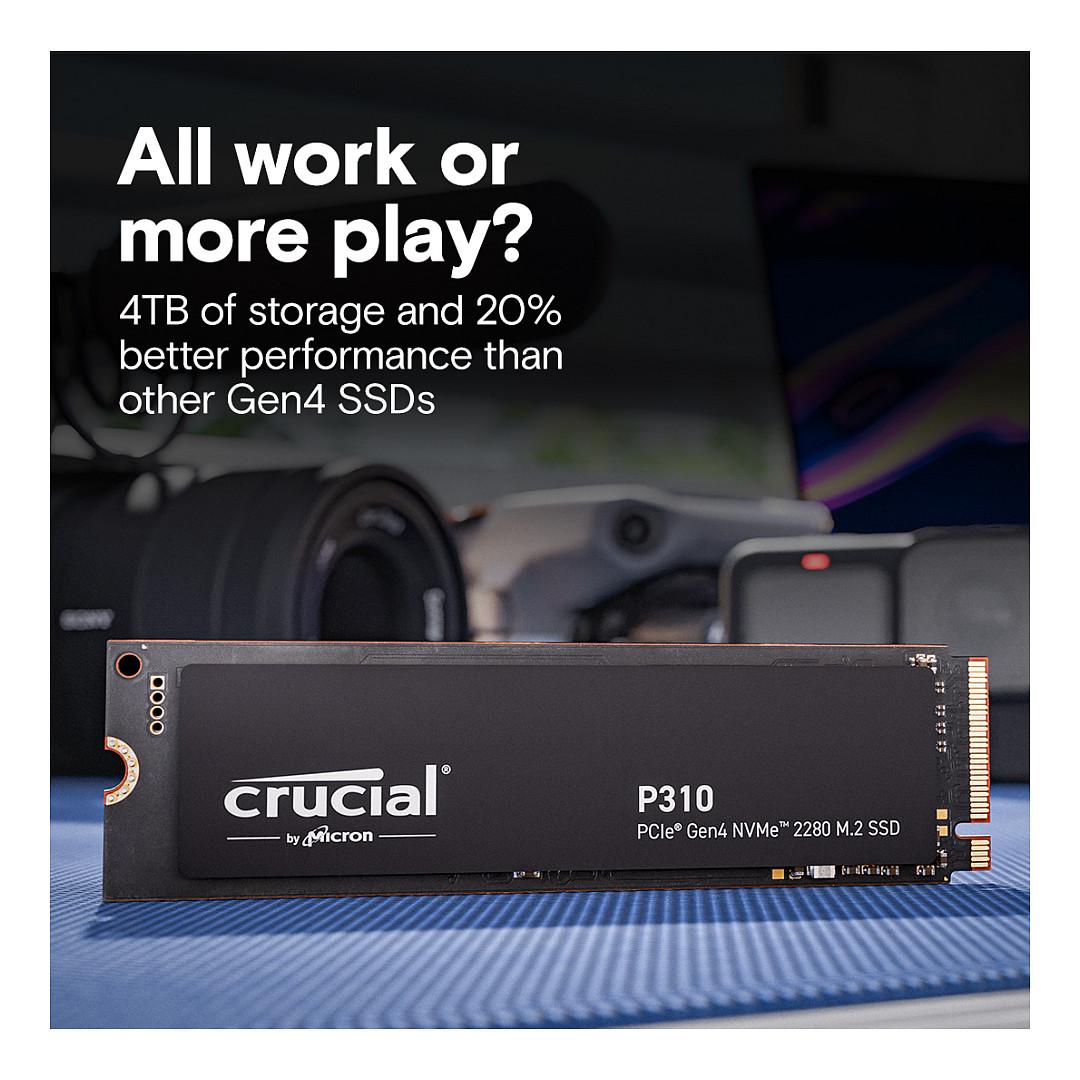SSD e Brendshme Crucial P310 / 4TB / M.2 2280 / PCIe 4.0 x4 / NVMe 2.0 / 7100MB/s Read / 6000MB/s Write - Zezë - 3