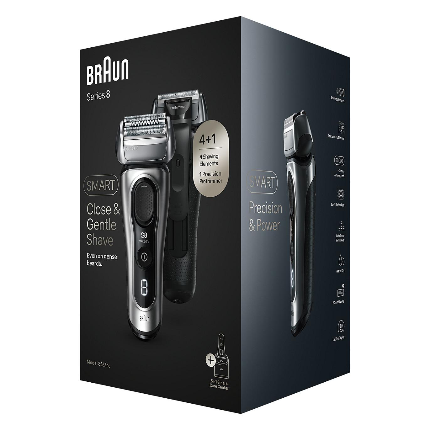 Makinë e rrojës Braun Series 8 8567cc / Wet & Dry / 5-in-1 SmartCare Center / 60 Min - Zezë/Hiri - 4