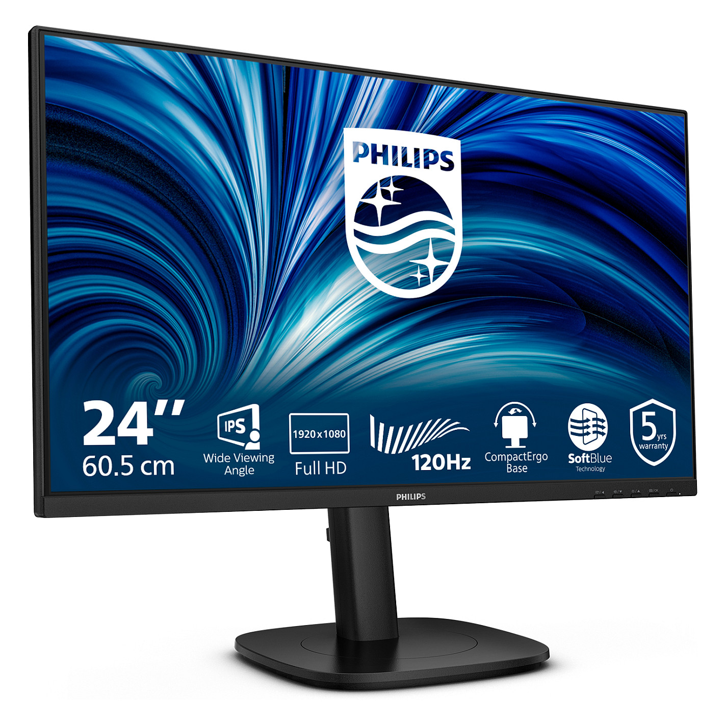 Monitor Philips 3000 Series 24B2N3200J/00 / 23.8” / Full HD IPS LED / 120Hz / 4ms / HDMI+DP+VGA+USB - Zezë - 2