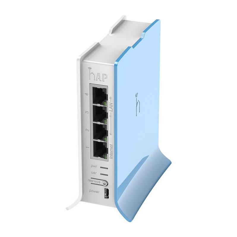 Access Point MikroTik hAP lite TC, Wi-Fi 4, 2.4GHz, 2×2 Dual-Chain, 4× Fast Ethernet, RouterOS - Bardhë/Blu - 3